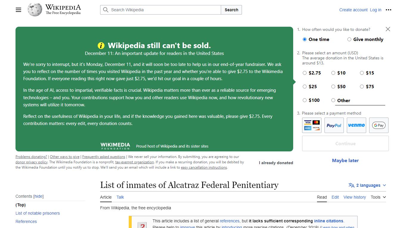 List of inmates of Alcatraz Federal Penitentiary - Wikipedia