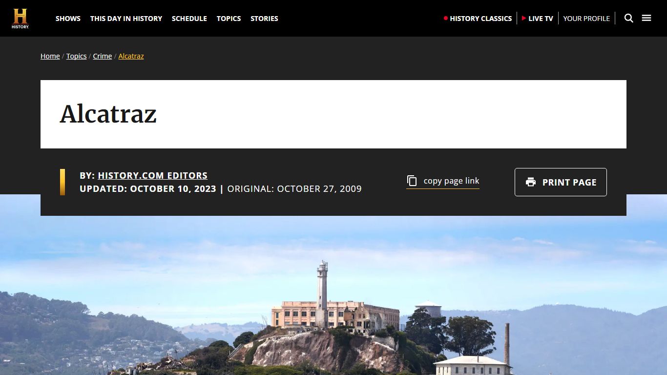 Alcatraz - Prison, Location & Al Capone | HISTORY